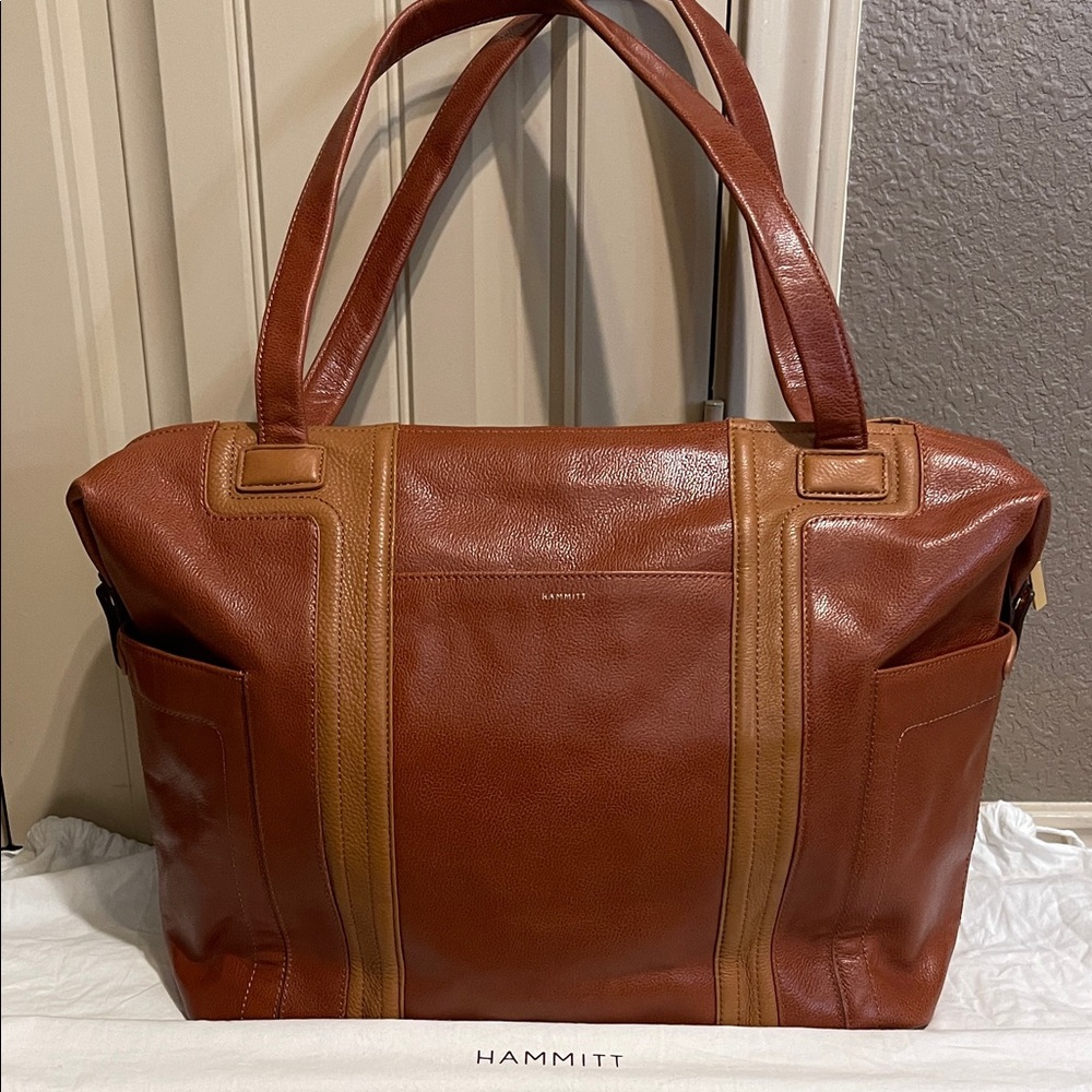 Hammitt Otis Leather Weekender in Manzanita Tan NEW